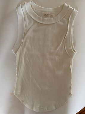 We The Free Women S Ivory Ribbed Casual Crew Neck Kate Tank Top New Without Tags